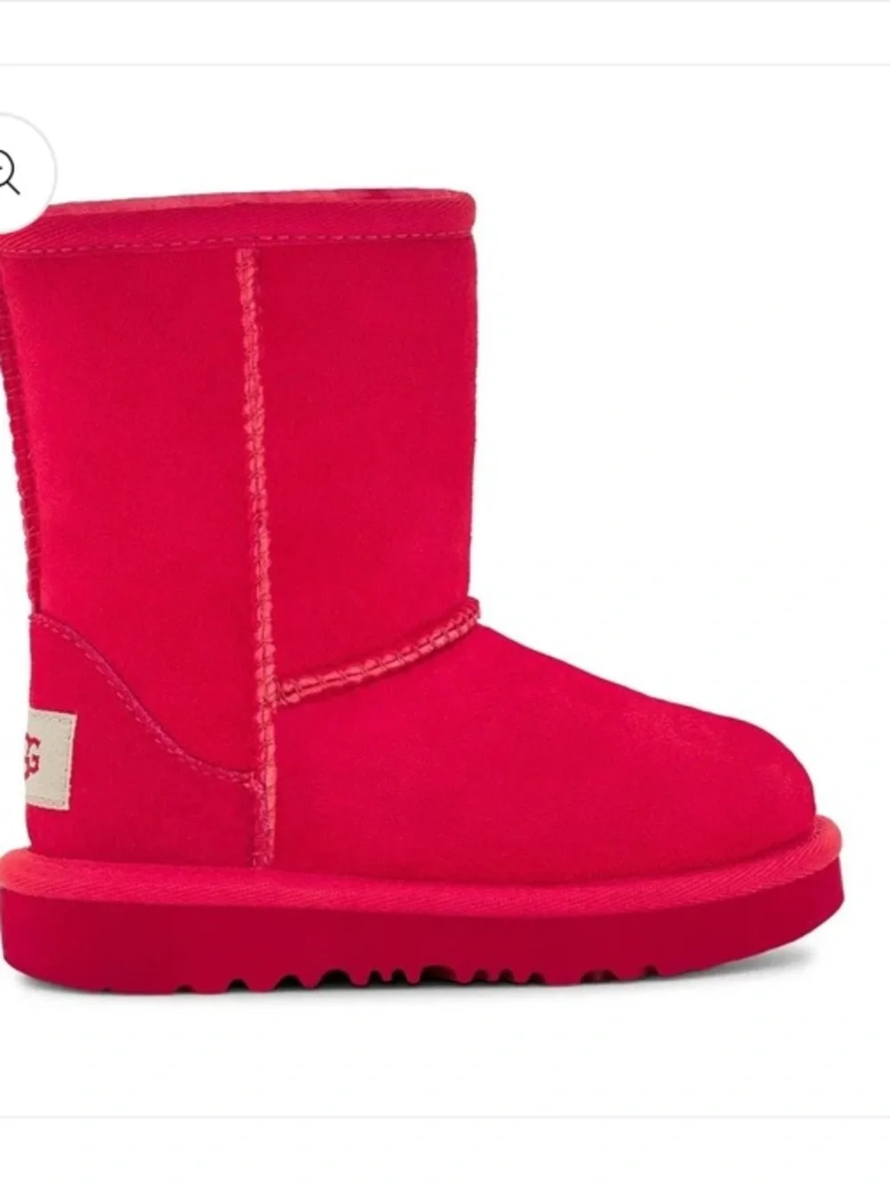 UGG Classic Short Sherling Fur Winter Red Boots 7 Toddler Leather